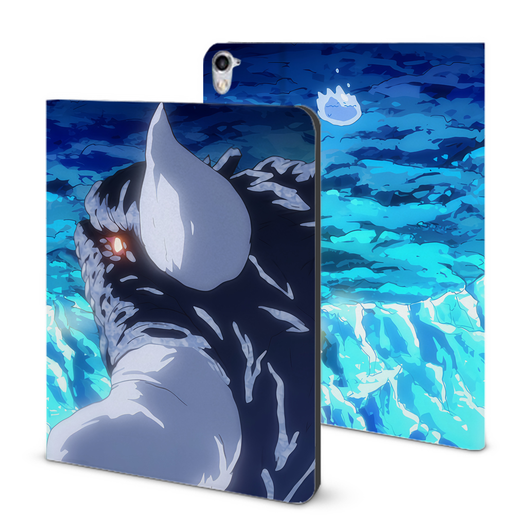 （画像用） 転スラ Regarding Reincarnated to Slime IPad ケース ブック型 PUレザー TPU 耐衝撃 軽量 薄型 ペン収納なし 全面保護 IPad 各モデル対応